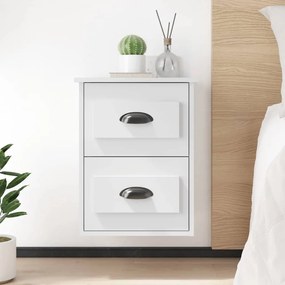 Mesas de cabeceira de parede 2 pcs 41,5x36x53 cm branco