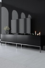 Móvel para TV Lord – Preto e Prateado – 180 cm x 47 cm x 30 cm