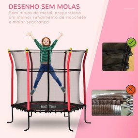 HOMCOM Trampolim para Crianças acima de 3 Anos Cama Elástica Infantil