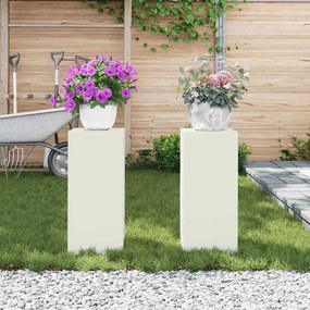 Conjunto de 2 Suportes de Plantas ao Ar Livre em branco, 24x24x55 cm,