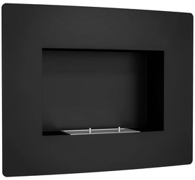 HOMCOM Lareira de Bioetanol de Parede com Depósito de 0,9L Tempo de Combustão 3,3H para Interiores 15-20 m² 66x16x52 cm Preto