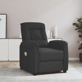 vidaXL Poltrona elevatória de massagens tecido de microfibra preto