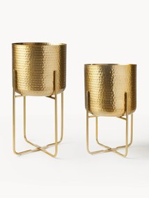 Vasos em metal com aspeto martelado Nives, conjunto de 2