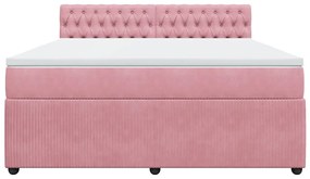 Cama com molas/colchão 180x200 cm veludo rosa