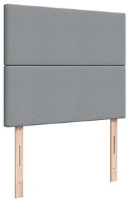 Cama boxspring com colchão 120x190 cm tecido cinzento-claro