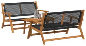 Cadeiras de Jardim com Mesa - Conjunto de 3 Peças em Madeira de Acácia