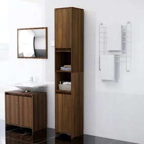 815110 vidaXL Armário WC 30x30x183,5cm derivados de madeira carvalho castanho