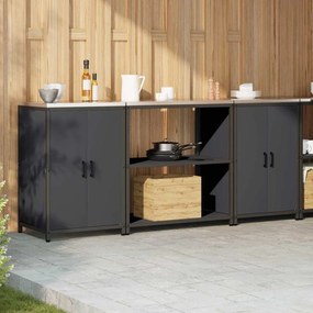 Conjunto de Armazenamento de Cozinha 3 pcs Cinzento-escuro