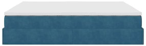 Estrutura de cama otomana com colchão 180x200 cm azul escuro