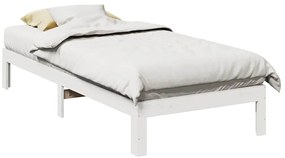 vidaXL Estrutura de cama sem colchão 80x200 cm pinho maciço branco