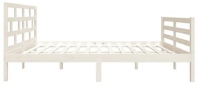Estrutura cama pequena casal 120x190 cm pinho maciço branco