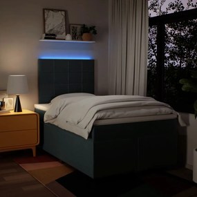 Cama com molas/colchão 120x200 cm tecido azul