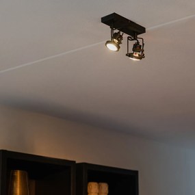 Foco industrial preto 2 luzes - Suplux