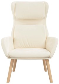 Cadeira de descanso veludo branco nata