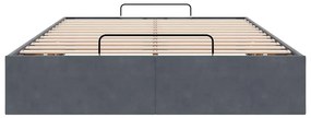 Otomano Bed Frame No Colchão Cinzento Escuro 120x200 cm Veludo