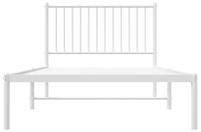 Estrutura de cama com cabeceira 100x200 cm metal branco