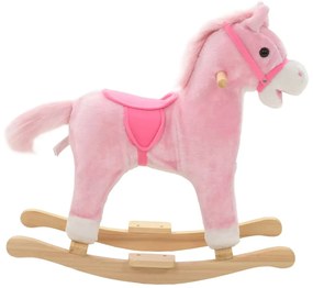Animal de baloiçar cavalo em pelúcia 65x32x58 cm rosa