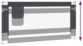 Barra segurança p/ cama infantil tecido 180x25 cm cinza-escuro