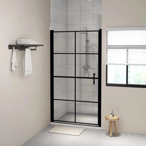 vidaXL Portas de chuveiro vidro temperado 100x178 cm preto