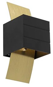 Candeeiro de parede design preto com ouro - Amy Design