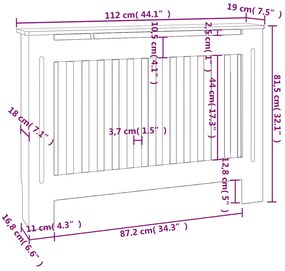 Capa de aquecedor / armário de aquecimento 112 cm, MDF branco