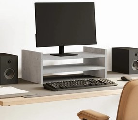 vidaXL Suporte monitor 50x27x20 cm derivados madeira cinzento cimento