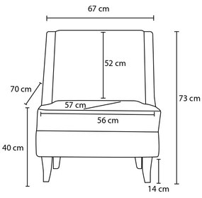 Cadeira Wing Ella Prestij – Creme – 67x73x70 cm