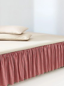 Saia de cama xadrez em algodão com folhos Twyla