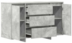 Sideboard Cinzento de Concreto 120x41x75 cm em Madeira Engenheirada