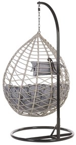 Cadeira suspensa em rattan cinzento com suporte ARSITA Beliani