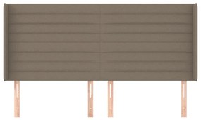 Cabeceira cama abas tecido 183x16x118/128 cm cinza-acastanhado