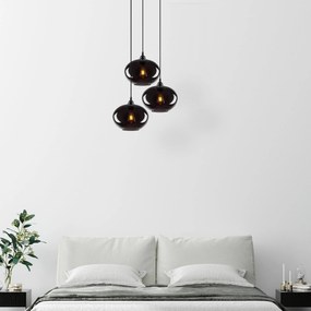 Candeeiro Suspenso Smoked – Fumê – 61 x 61 cm