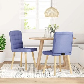 Cadeiras de jantar 2 pcs Jeans Tecido Azul