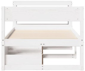 Cama sem colchão 90x200 cm madeira de pinho maciça branco