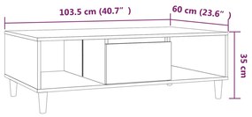 Mesa de centro 103,5x60x35 cm aglomerado carvalho fumado
