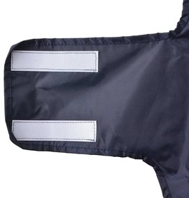 Capa de chuva para cães com tiras reflectoras azul-marinho L