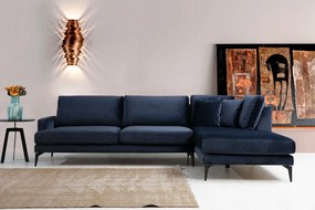 Sofá de Canto Papira - Azul Marinho - 283 x 180 x 90 cm