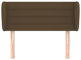 Cabeceira de cama c/ abas tecido 103x23x78/88cm castanho-escuro