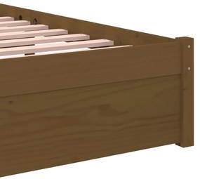 Estrutura de cama 90x200 cm madeira maciça castanho mel