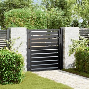 vidaXL Portão de jardim com fechadura Preto 100x100 cm Alumínio