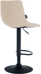 Conjunto de 2 bancos altos Jerry em couro sintético com estrutura preta 87-108,5 x 43 x 46,5 cm Creme