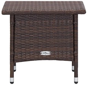 3 pcs conjunto lounge jardim c/ almofadões vime PE castanho