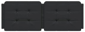 Almofadão de cabeceira 140 cm couro artificial preto