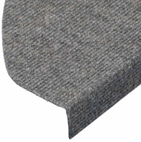 Tapetes de escada adesivos 30 pcs 65x22,5x3,5 cm cinzento