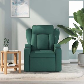 Poltrona de massagens reclinável tecido verde-escuro