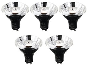 Conjunto de 5 Lâmpadas LED GU10 reguláveis em 3 passos Kelvin 70mm 6W 500 lm 2200 - 3600K