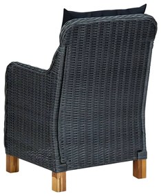7 pcs conjunto de jantar para jardim cinzento-escuro