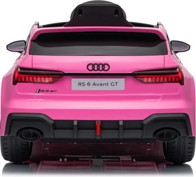 Carro elétrico para Crianças 12V 4x4 Audi RS6 Avant GT Rodas de espuma EVA, Assento Couro ecológico Rosa