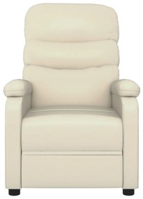 Poltrona reclinável elétrica couro artificial cor creme