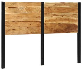 vidaXL Cabeceira de cama 140 cm madeira de acácia maciça/ferro